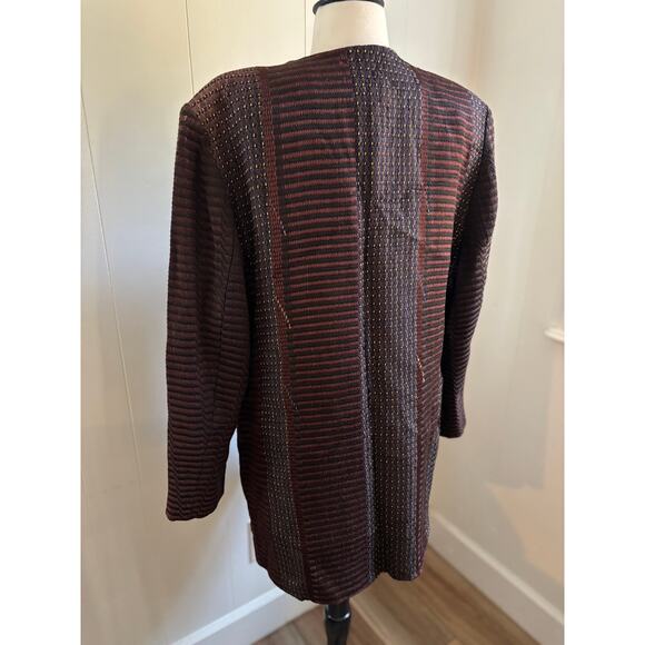 Hand Woven Deborah Cross Art To Wear Textured Mixed Media Jacket One Size - Picture 6 of 9